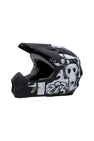 Raptor Gravıty Street Noir Full Face Freeride Bisiklet Motosiklet Kaskı Xlarge Beden Siyah Beyaz Siyah - Yeşil