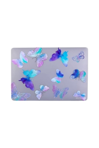 Macbook Pro 13 Çiçek Desenli Kılıf A1706 A1708 A1989 A2159 A2251 A2289 A2338 M1 M2 Uyumlu Baskılı Kristal Sert Kılıf Koruyucu Kapak Mor