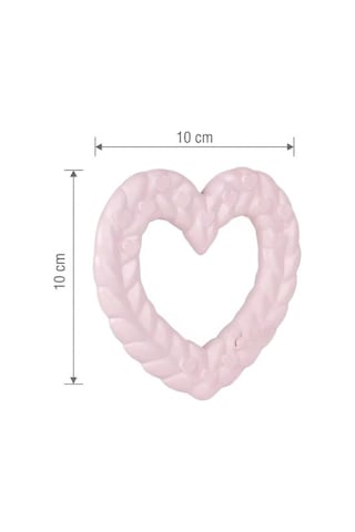 Kalp Şekilli Esnek Bpa İçermeyen Kabartılı Pastel Renkli Oyuncak Bebek Diş Kaşıyıcısı Pembe