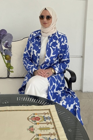 Rabia Şamlı Doğa Tunik Saks Çok Renkli