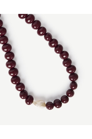 Yargıcı Yassı Boncuklu Kolye 26kkbj8190x 016 Bordo