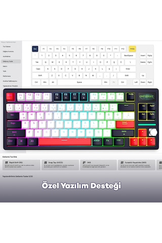 Inca Ikg-460ix Pro Manyetik White Switch Gaming Klavye 2k Hz Hot Swap Bluetooth 5.4 Rgb Dijital Bilgi Ekranı