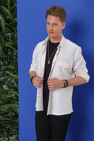 Efor G 1551 Slim Fit Beyaz Klasik Gömlek Beyaz