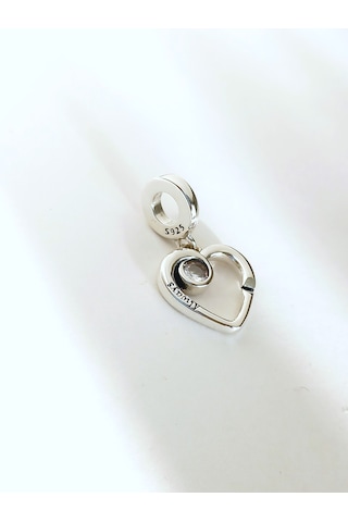 Gümüş Işıltılı Me Kalp Always Pan Tasarım Bileklik Uyumlu Charm 1