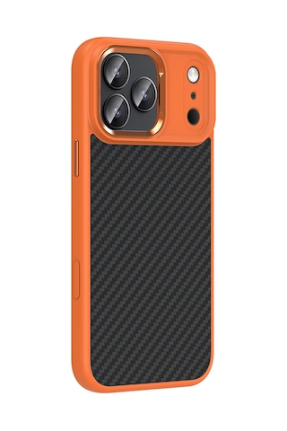 Nihcase Apple Uyumlu iPhone 17 Pro Kılıf Truva Karbon Fiber Tasarım Manyetik Şarj Kapak