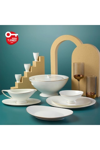 Jumbo Moon Gold 64 Parça 12 Kişilik   Yemek Takımı