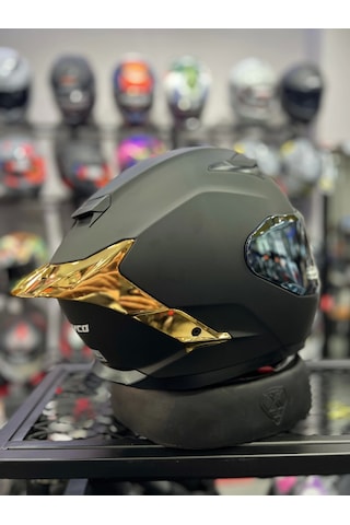Scoyco 865 Gold Vizör Kapalı Kask Mat Siyah