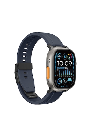 Apple Watch Ultra 1-2-3 49mm Kordon Titan Chrono Magnetik Silikon Kordon