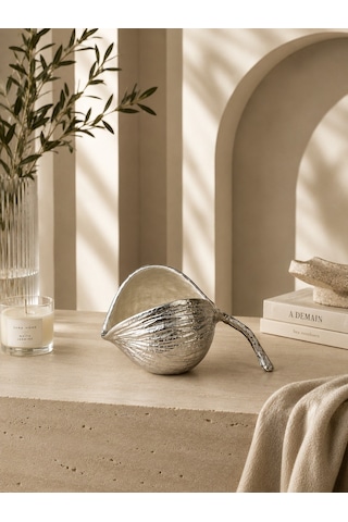 Krem Silver Kestane Dekoratif Obje - Küçük Boy-7166