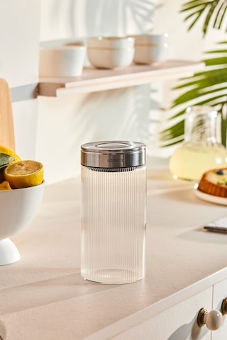 Karaca Ripple Inox Cam Saklama Kabı 1000 Ml Beyaz
