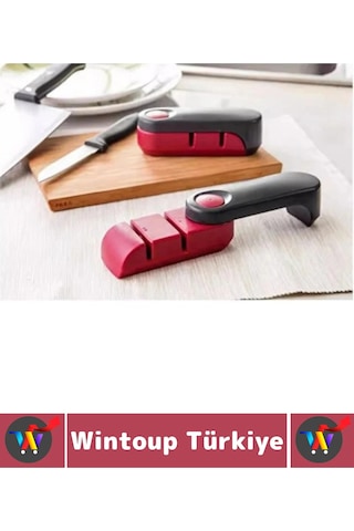 Bıçakbileyici Ergonomik Tutuş Kaymaz Taban İnce Kaba Bileme 2 Kademeli Katlanabilir Bıçak Bileyici