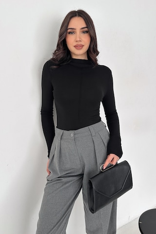 Noa & Noa Kadın Dikiş Detaylı Fit Bluz White Line Siyah