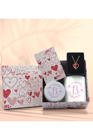 BK Gift Sevgiliye Özel Kutuda Hediye Seti, Kupa Bardak, Sevgili Hediyesi, Aşk Kolyesi, Kokulu Mum,Yıl Dönümü Hediyesi-7