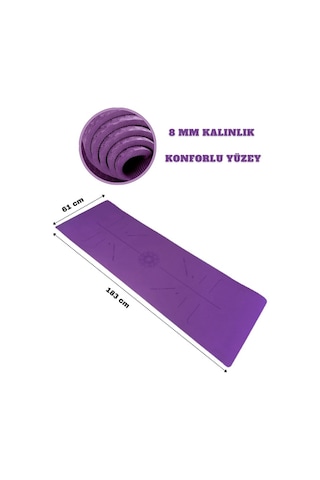 Xtr Fitness Tpe Yoga Matı Ve Egzersiz Minderi 8 Mm Mor