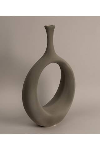 Koza Home Galante Özel Taş Doku Yeşil İskandinav Seramik Vazo 10x30x35cm 62 Standart
