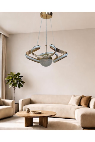 Mini Dron Büyük Modern Ledli Avize Çizgili 3 Renk Power Ledli Gold Kaplama Çoçuk Odası Yatak Odası Mutfak