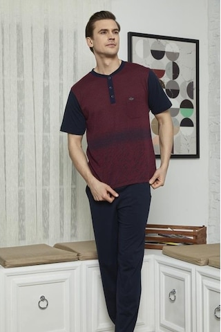 Kly 7615 Erkek Midi Yaka 3'Lü Pijama Takımı