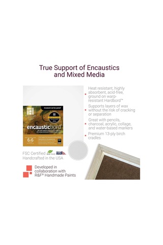 Lexroo Ahşap Boyama Paneli: Müze Serisi Encausticbord, 6x6, 1/8 İnç Derinlik 4 Standart