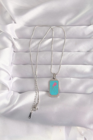 Mey İthalat 316l Çelik Gümüş Renk Mavi Mineli Tarot Kolye - Özel Seri Meyeb66cdced422cdf5d0e20a7369