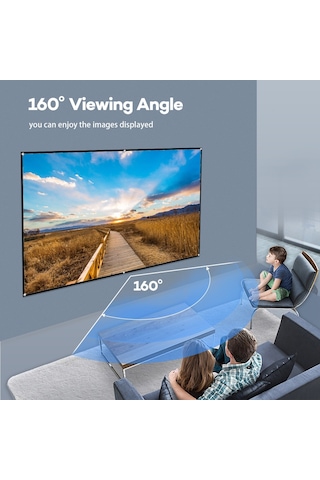 Lemestar 80 İnç Taşınabilir Hd Projektör Ekranı 16:9 Projeksiyon Ekranı Katlanabilir Daya Çok Renkli-10