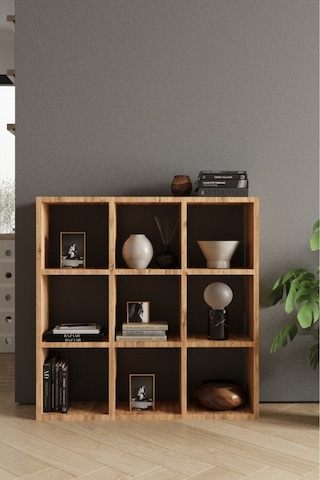 Classy 107oya 9 Raflı Kare Kitaplık Atlantik Çam
