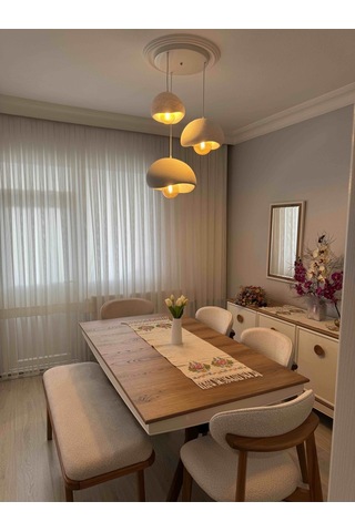 3 Lü Sarkıt Avize Rustik 20-30-40 Cm Modern Bohem Beton Görünüm Ampul Dahil Değildir Beyaz