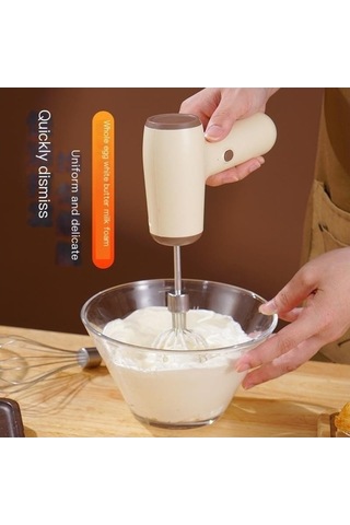 Fastbuy Kablosuz Mini El Çırpıcı - Mutfak Yoğurma Makinesi - Kahverengi Kahverengi