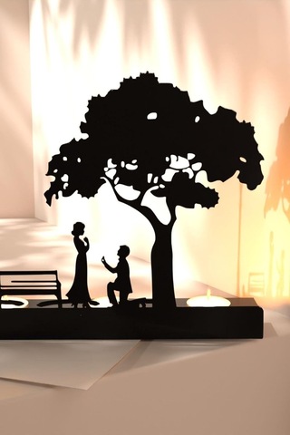 Risingmaber Dekoratif Romantik Tasarımlı Metal Mumluk Şamdan Çok Renkli