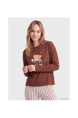 Lcw Young Pembe Ayı Baskılı Kadın Pijama Takım