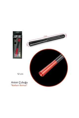 Pmx Çubuk Anten Spor Alüminyum Kırmızı-karbon 12 Cm