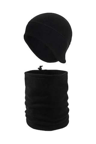 Kışlık Termal Polar Kulaklıklı Bere - İpli Boyunluk 2'li Set