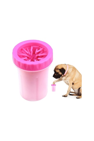 Pembe BÜYÜK BOY Gentle Köpek Ayak Yıkama Aparatı Pati Temizleme