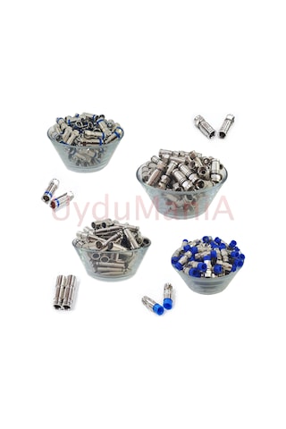 Sıkma Pensesi + Kablo Soyucu + 8 Adet Sıkmalı F Konnektör