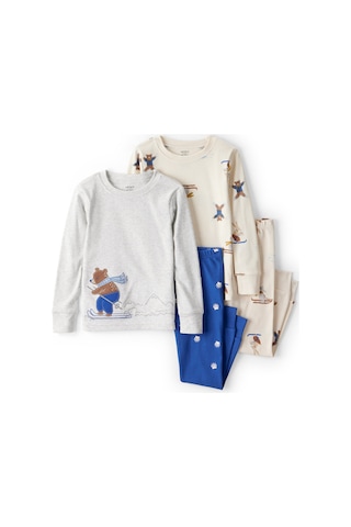 Erkek Bebek Ekru Pijama Set Ekru