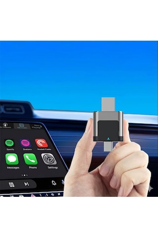 Kablosuz Carplay Ve Android Auto Adaptörü Mini Ergonomik 2in1