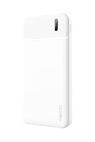 Recci Rpb-n16c Ultra İnce Hızlı Şarj Özellikli Led Işık Göstergeli Wireless Powerbank 10000mah Beyaz Beyaz