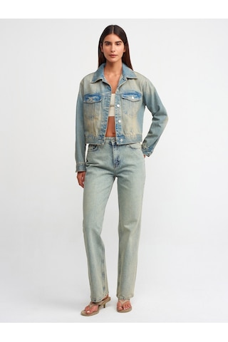Dilvin Tint Yıkama Orta Boy Denim Mont Tint Mavi