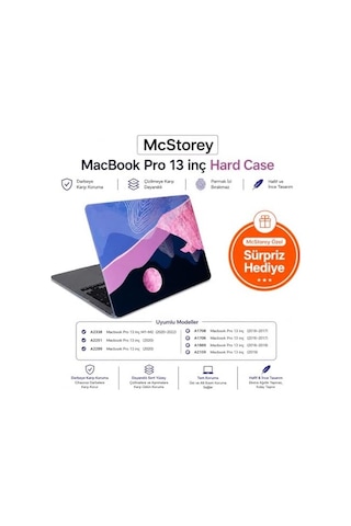 Macbook Pro 13 Dalga Desenli Kılıf A1706 A1708 A1989 A2159 A2251 A2289 A2338 M1 M2 Uyumlu Baskılı Kristal Sert Kılıf Koruyucu Kapak Pembe