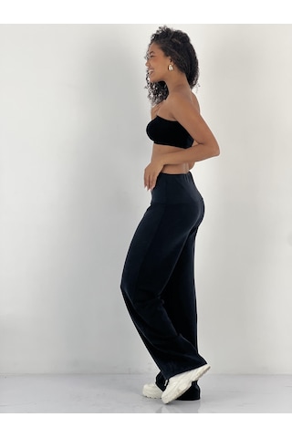 Miss Poem Kadın Yüksek Bel Siyah Pantolon Siyah