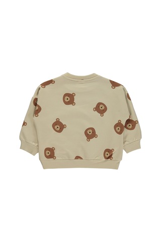 Civil Baby Ayıcık Baskılı 6-18 Ay Sweatshirt - Bej Kum Beji