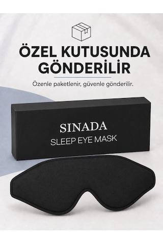 Premium 3d Uyku Göz Maskesi, %100 Işık Engelleme, Hafızalı Köpük Uyku Bandı Siyah