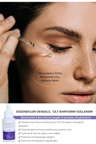 Royéva Gözenek Sıkılaştırıcı Leke Karşıtı ve Sebum Dengeleyici Niacinamide Serum 30 ML