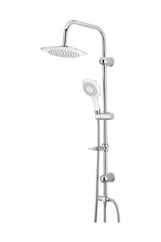 On2 Armatür Lüx Beyaz Yağmurlama Tepe Robot Duş Seti Pirinç Beyaz - Krom