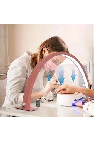 Fastbuy Dream011 Beyaz 180w Tam Spektrumlu Hilal Tırnak Lambası 6000k Titreşimsiz Usb Led Masa Lambası Beyaz