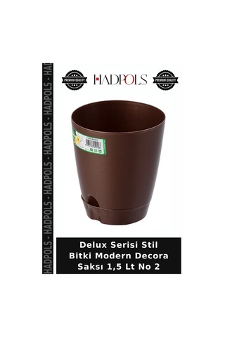 Delux Serisi Stil Bitki Modern Decora Saksı 1,5 Lt No 2