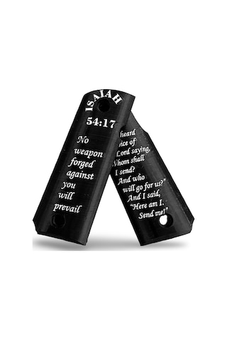 Rigor Universe Colt 1911 Uyumlu Tabanca Kabzası Grip Petg 3d Baskı Ayetli Isaiah 54:17 6:8 Siyah