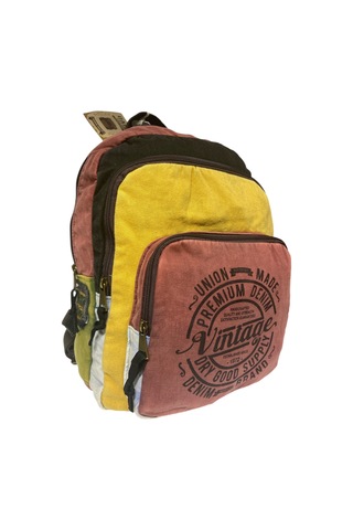 Kaliteli Vintage Salaş Yıkama Kumaş Disayn Günlük Gezi Okul Sırt Çantası 30cmx40cm Kiremit