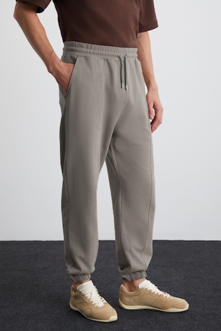 GRIMELANGE Rowan Erkek Organik Pamuklu Relaxed Fit İçi Polarlı Süs Etiketli Jogger Gri Eşofman Altı Gri