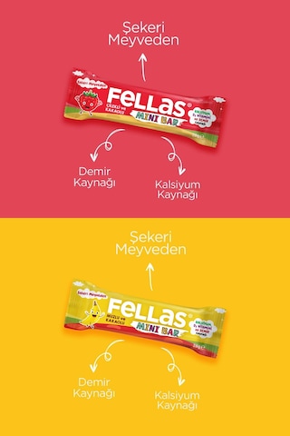 Fellas Mini Kids Meyve Bar Muzlu 12 x 28 G + Çilekli 12 x 28 G