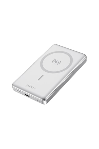 Havit PB5203 10000mAh 20 W Magsafe Ultra İnce Manyetik Kablosuz Powerbank Gri